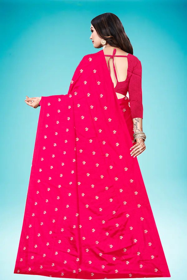 khadi cotton pink saree