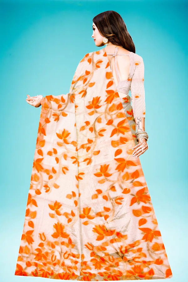 cotton linen saree