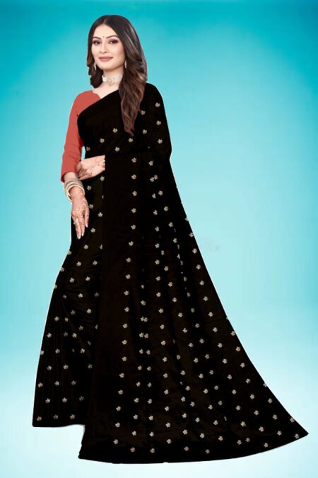 khadi black cotton saree