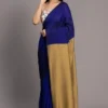 blue khadi cotton saree - swamini saree