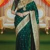 wedding banarasi silk saree traditional draped-on model swamini sarees