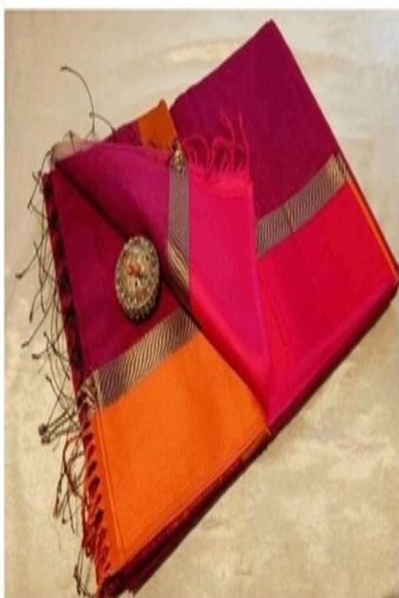 magenta maheshwari cotton silk ganga jamuna border by swamini sarees