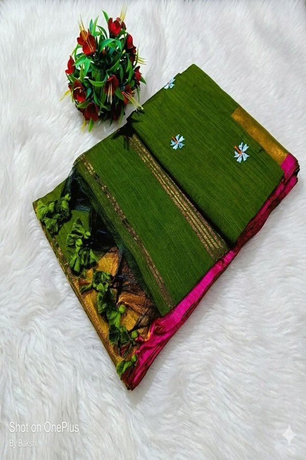 mehandi green prajakta saree by swamini sarees