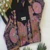purple designer embroidery readymade blouse front view by swamini sarees