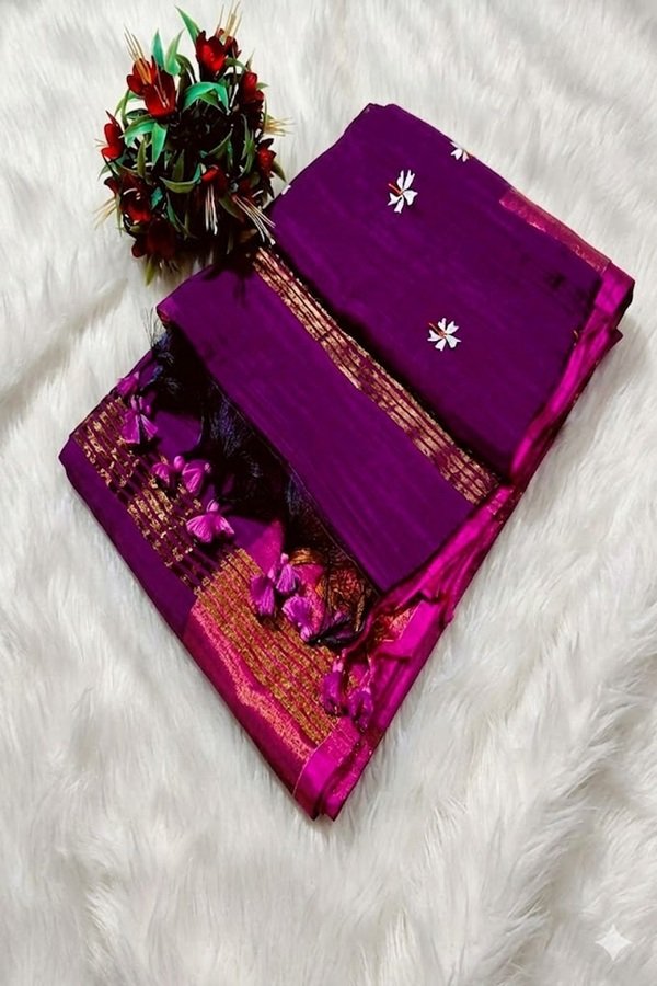 purple prajakta handloom sarees by swamini sarees